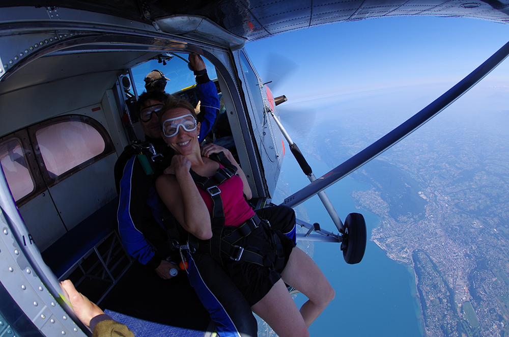 Saut en tandem - Sortie d'avion